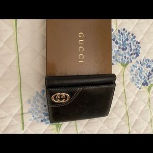 Genuine black leather Gucci wallet